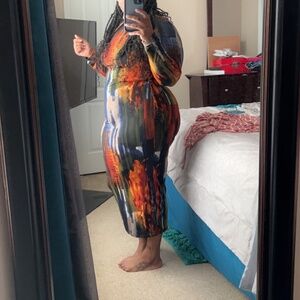 Multi-colored bodycon dress